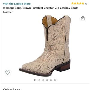 Womens Bone Purrrfect Cheetah Zip Cowboy Boots